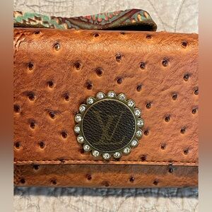 Faux LV Ostrich Wallet Clutch